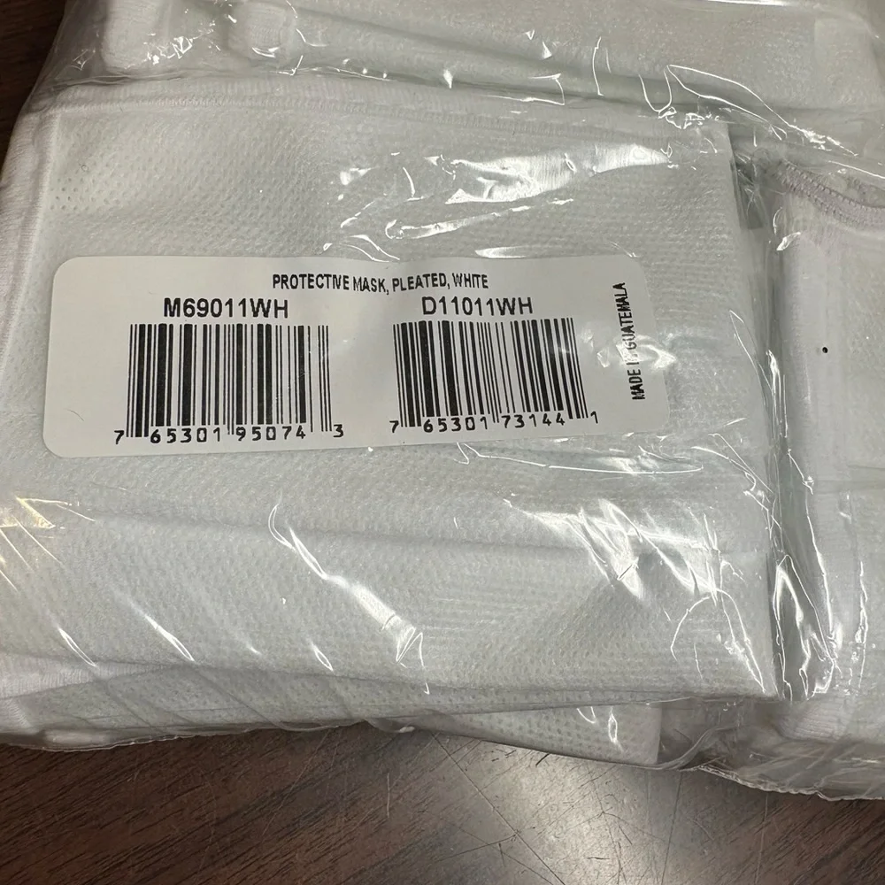 Pack of 36 Protective White Pleated Face Masks Individually Wrapped
